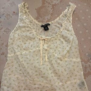 Ralph Lauren polo jeans company Cream Tie Front Ruffled Camisole